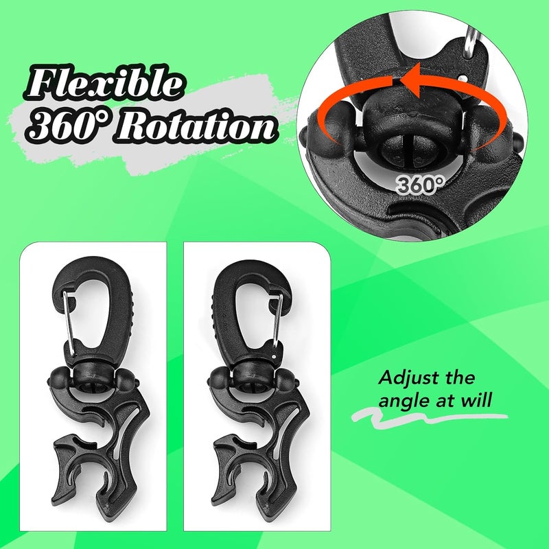 Dawitrly 3 Pieces Scuba Hose Holder Clip, Double BCD Hose Diving Clips with Snap Hook Buckle for Scuba Diving Snorkeling Equipment Accessories - Image 5